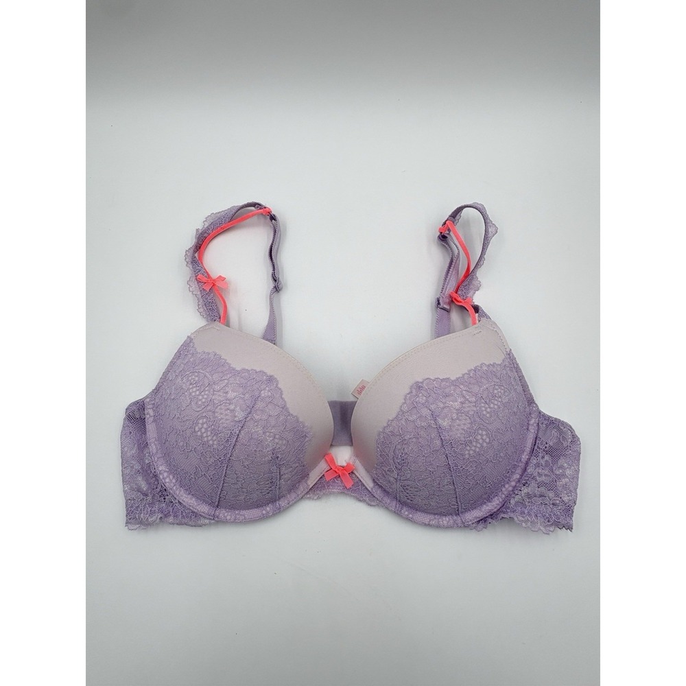 Victoria's Secret Dream Angels push-up bra in lavender hot pink accents 38B